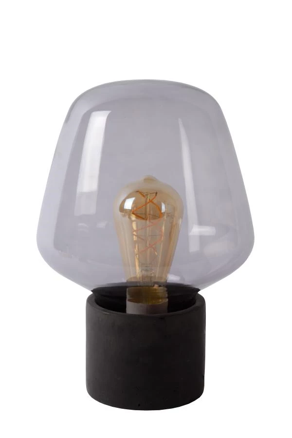 Lucide BECKY - Tischlampe - Ø 20 cm - 1xE27 - Rauchfarbe Grau - ausgeschaltet